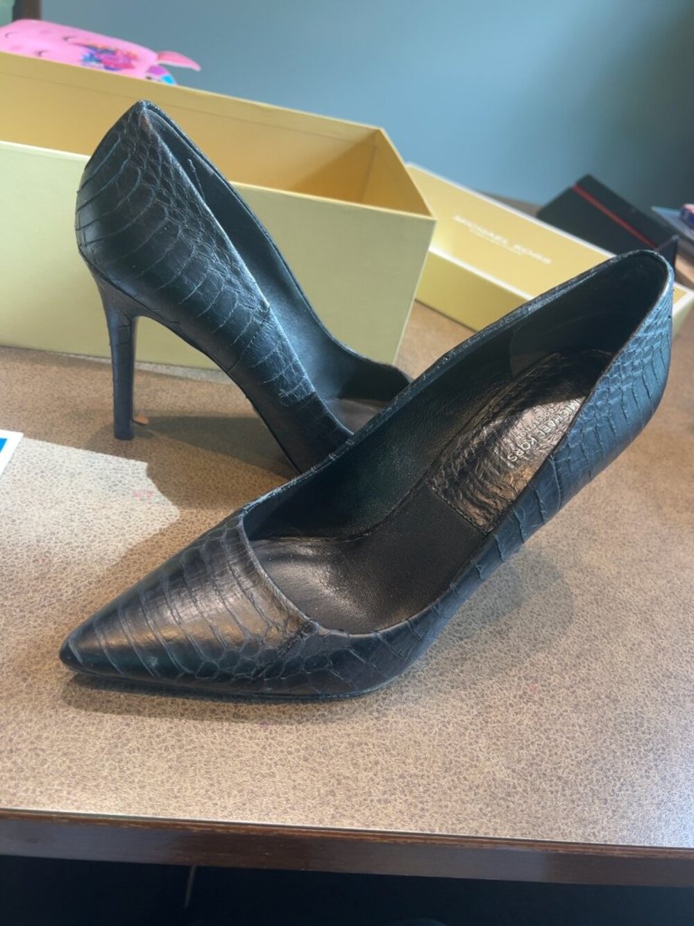 Michael Kors Collection "Aarons" Genuine Snakeskin Pumps